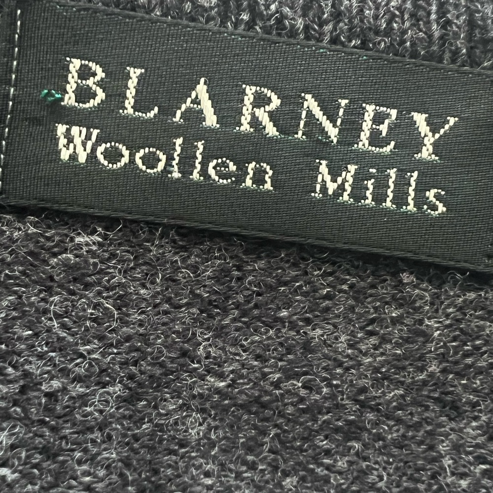 Blarney Woolen Mills Argyle V-Neck Sweater Large Wool Academic Preppy Classic - Picture 9 of 12